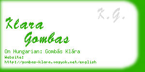 klara gombas business card